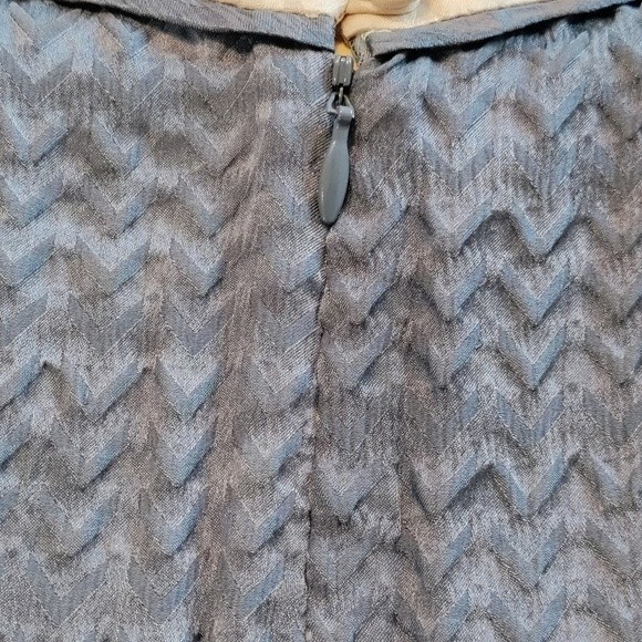 Harkham 100% Silk Sleeveless Slate Blue Gray‎ & Apricot Evening Cocktail Dress - Picture 4 of 6